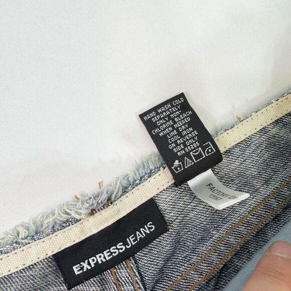 VTG Express Jeans Womens 6 Flare Y2K Low Rise Rhinestone Glam Streetwear - Picture 7 of 9